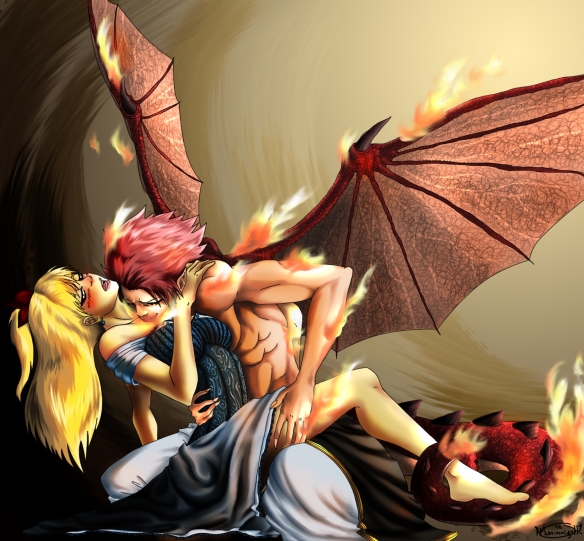 [Fairy Tail]Fire Dragon’s Kiss – Natsu and Lucy Fire_dragon__s_kiss_by_muninniguh