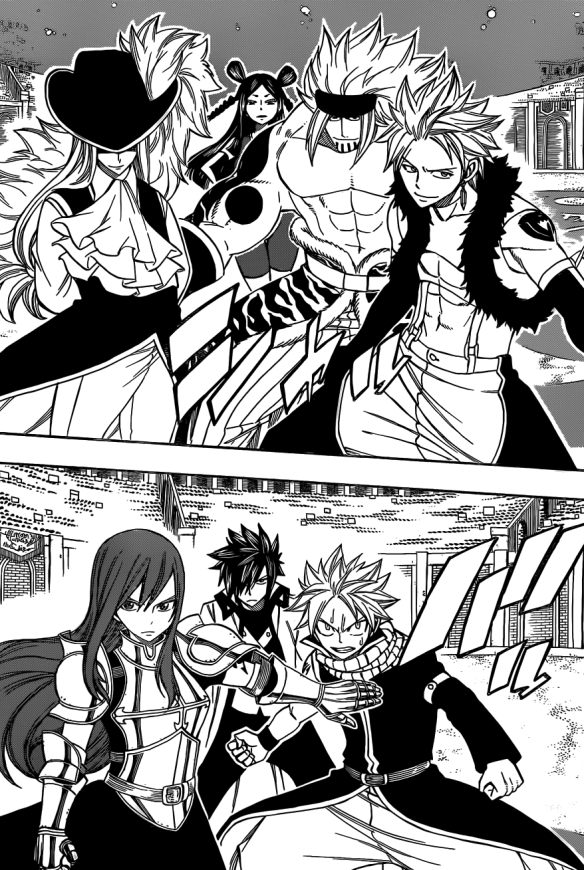 [Fairy Tail] Chapter 292 - Fairy Tail Fired Up! Fairy Tail vs Sabertooth Sabertooth-vs-fairy-tail1-e1342806341871