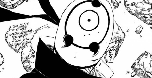 [Naruto] Chapter 595 - Tobi’s Mask Cracks!: Naruto’s Mini Bijuu Dama Tobis-mask-cracks-e1343206870412