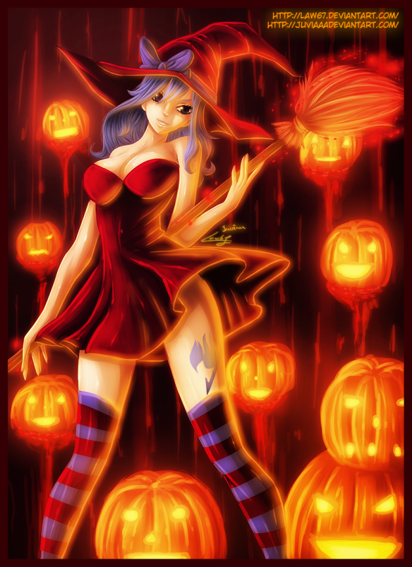[Fairy Tail] Greets you a  Happy Halloween! Juvia_halloween_witch_by_law67-d5ir075