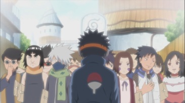 Obito looks at his pupils