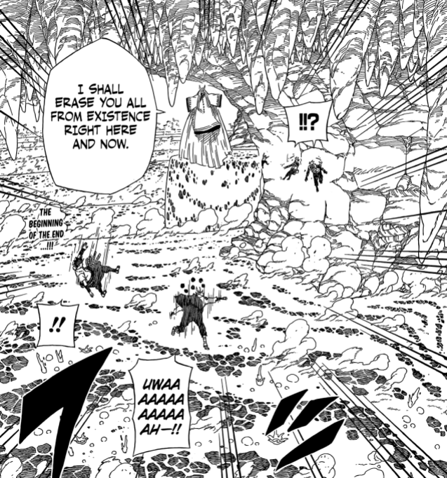 Kaguya turns Naruto and Sasuke's ground into Lava