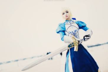 Saber Pendragon Fate Grand Order Anime Cosplay by Artoria Grey Cosplay