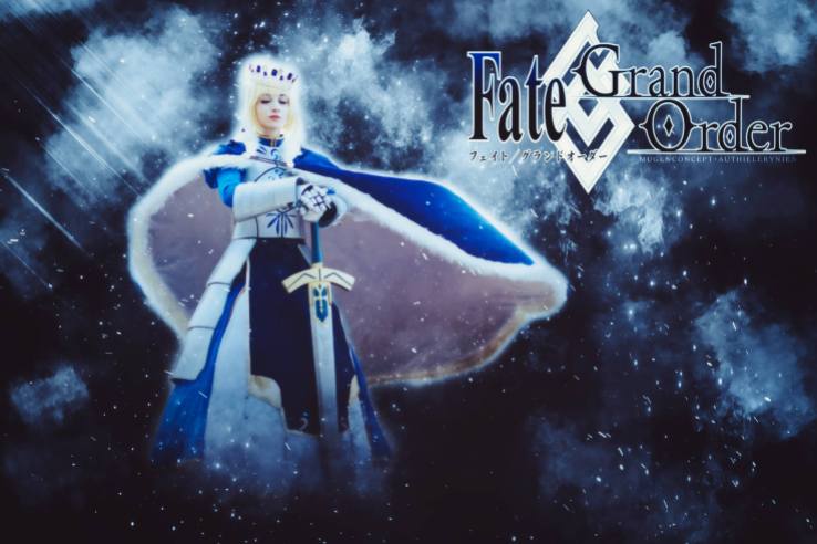 Saber Pendragon Fate Grand Order Anime Poster by Artoria Grey Cosplay